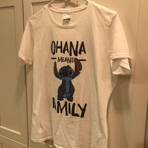 Disney Stitch Tee Ohana Means Family Large